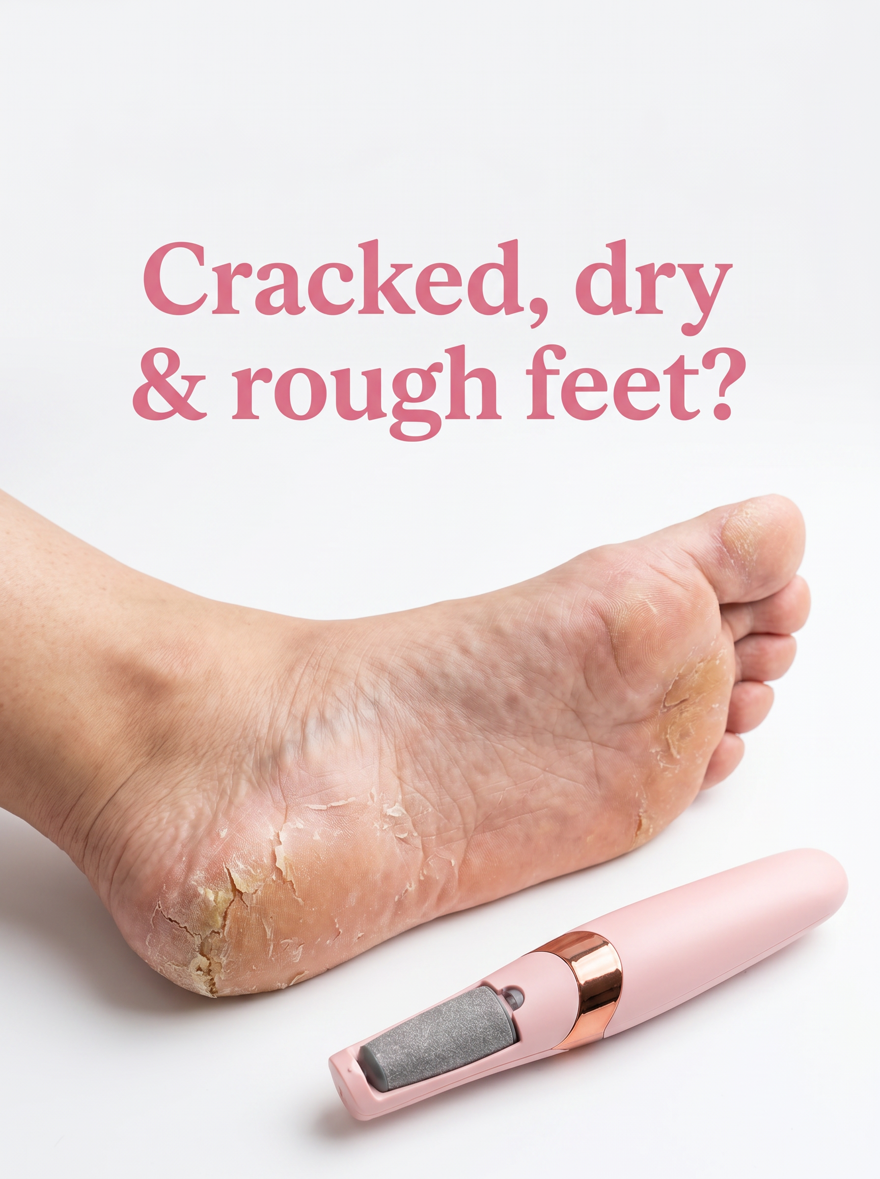 Cracked, dry and rough feet - solé.
